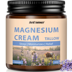 AnFamer crema de magnesio lavanda para dormir, calma nocturna y relajación.
