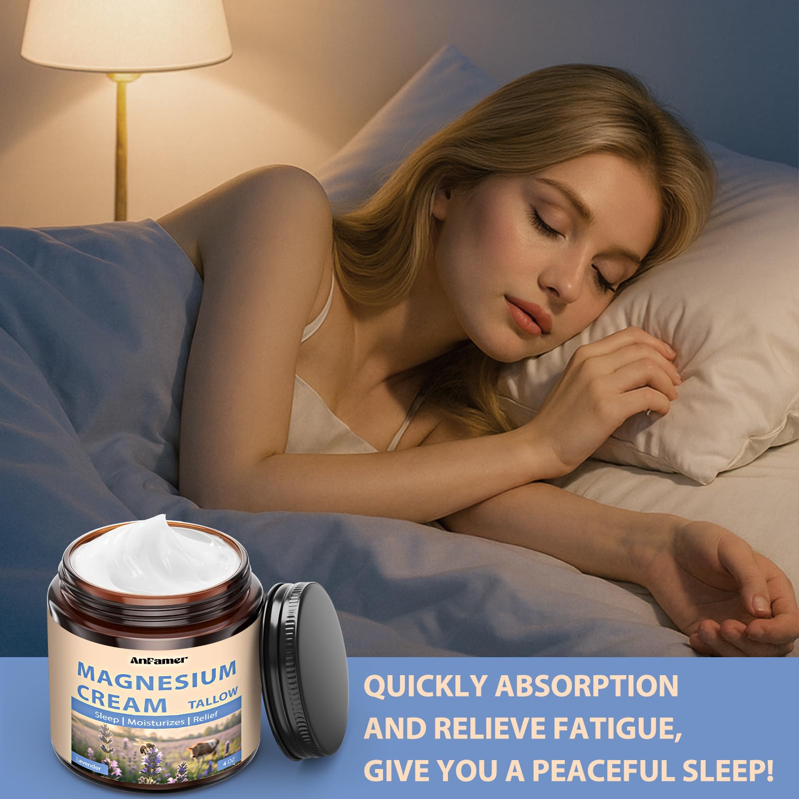 AnFamer crema de magnesio para manos y pies, nutrición diaria.