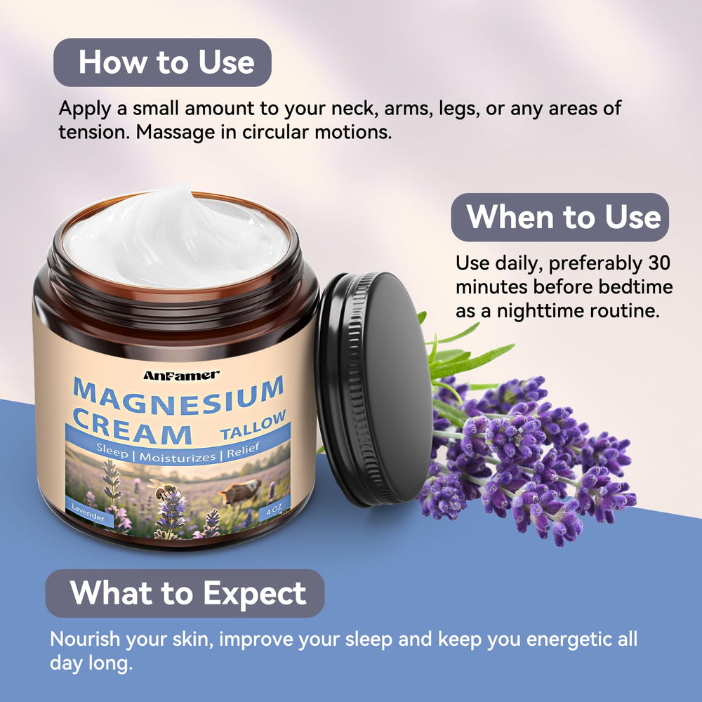 AnFamer crema de magnesio apta para toda la familia, cuidado suave.