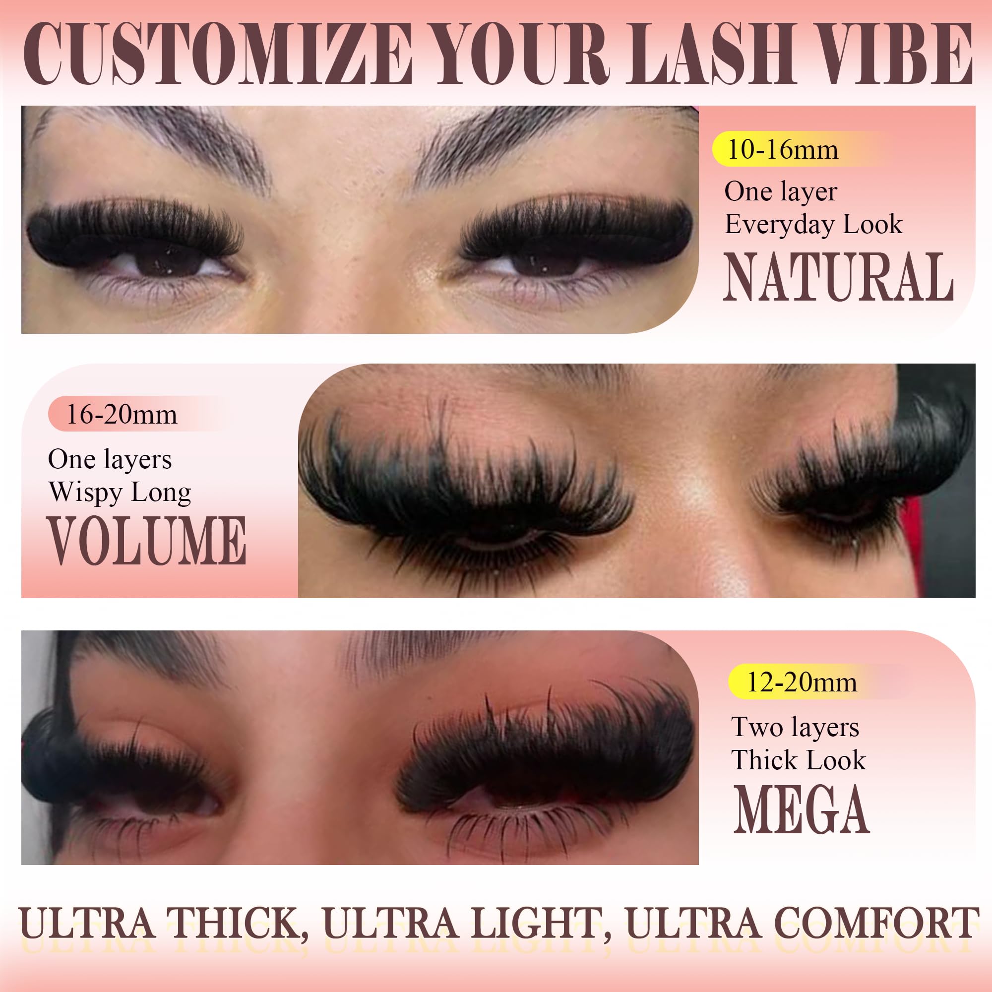 Anforlin 200D thick volume clusters deliver bold fullness for expressive eye shape.