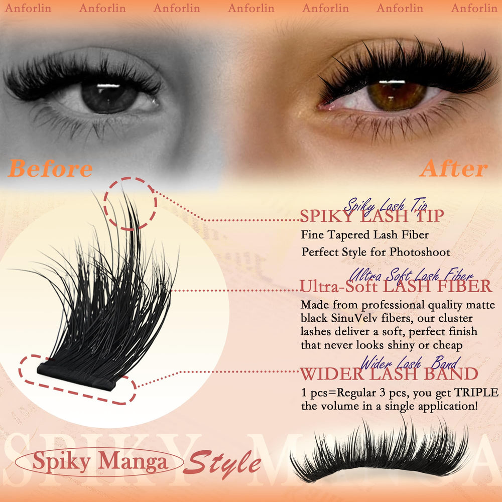 Anforlin feathered softness lashes with 0.05mm bands feel incredibly light.