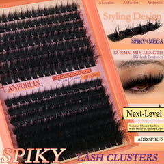 Anforlin manga spiky lash clusters for bold, textured lashes in 224 pieces.