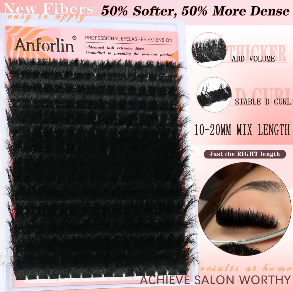 Anforlin mixed-length 10-20mm clusters enable tailored lash length and dramatic effect.