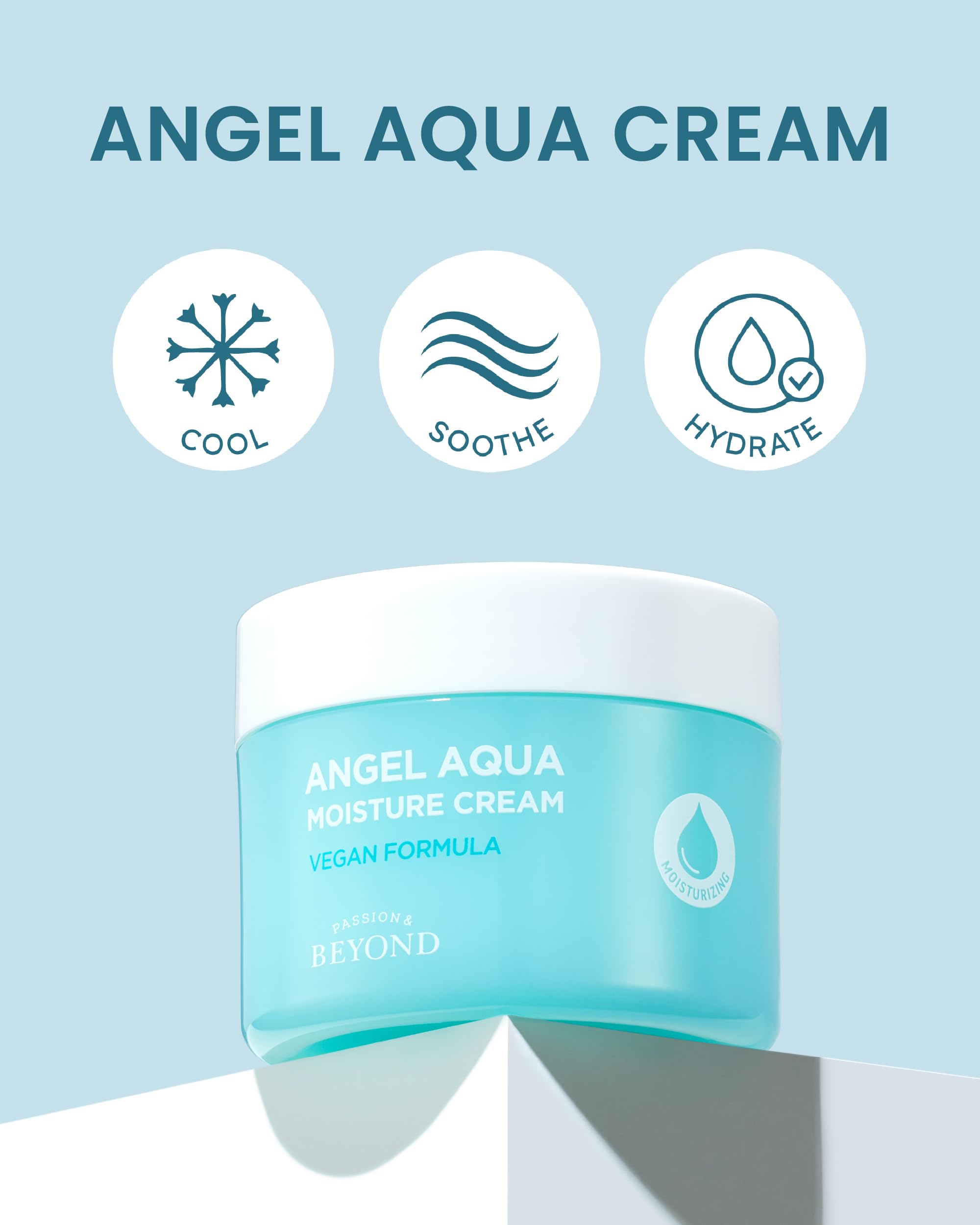 BEYOND Angel Aqua textura gel ligera ofrece sensación fresca al instante.