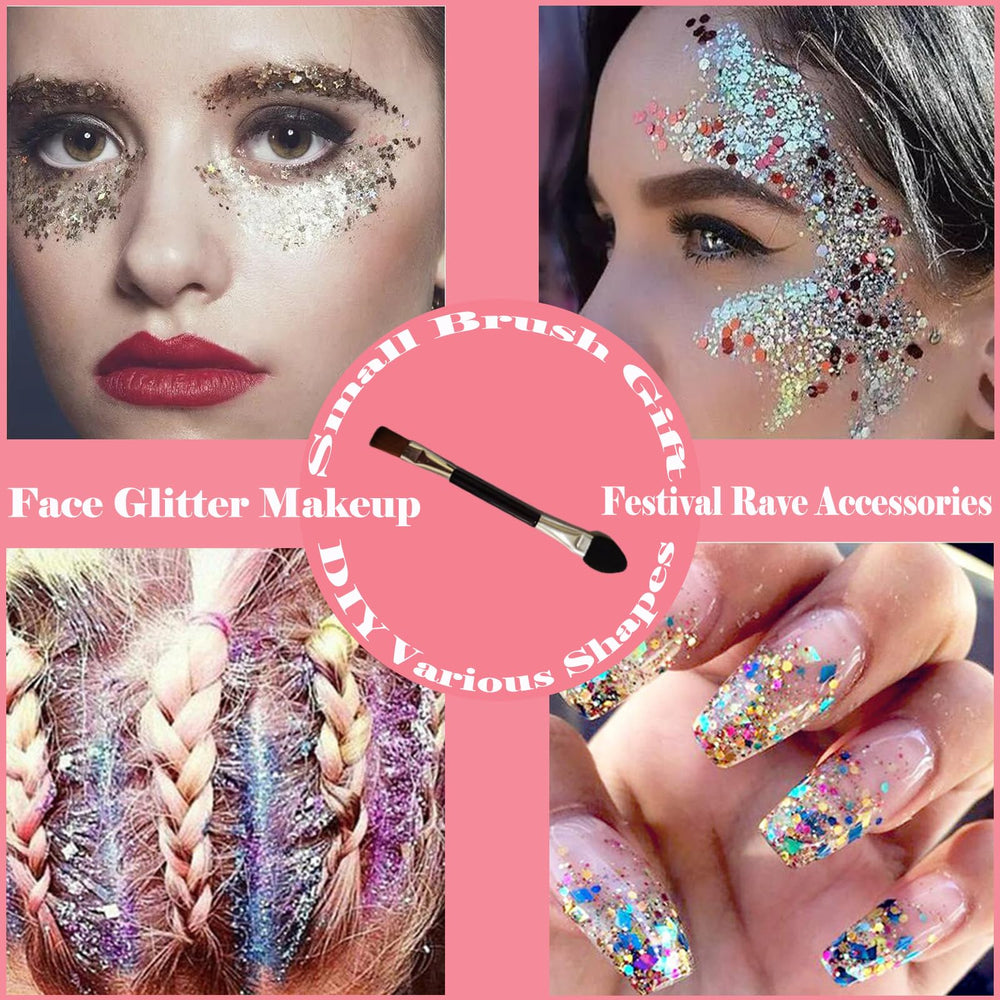 Angels Beauty Glitter Gel para ojos, destellos intensos en conciertos