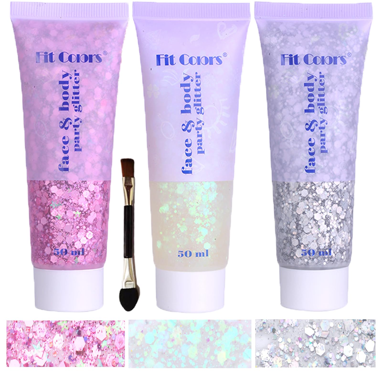 Angels Beauty Glitter Gel para rostro y cuerpo, brillo deslumbrante para fiestas
