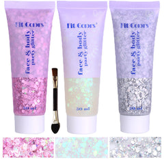 Angels Beauty Glitter Gel para rostro y cuerpo, brillo deslumbrante para fiestas