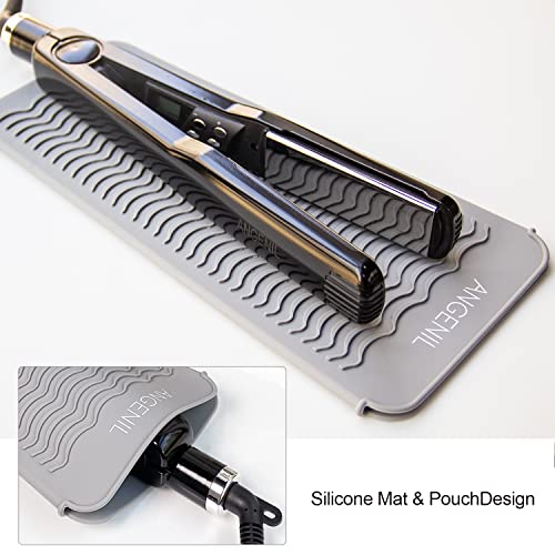 ANGENIL mat and pouch opened showing space for hot styling tools