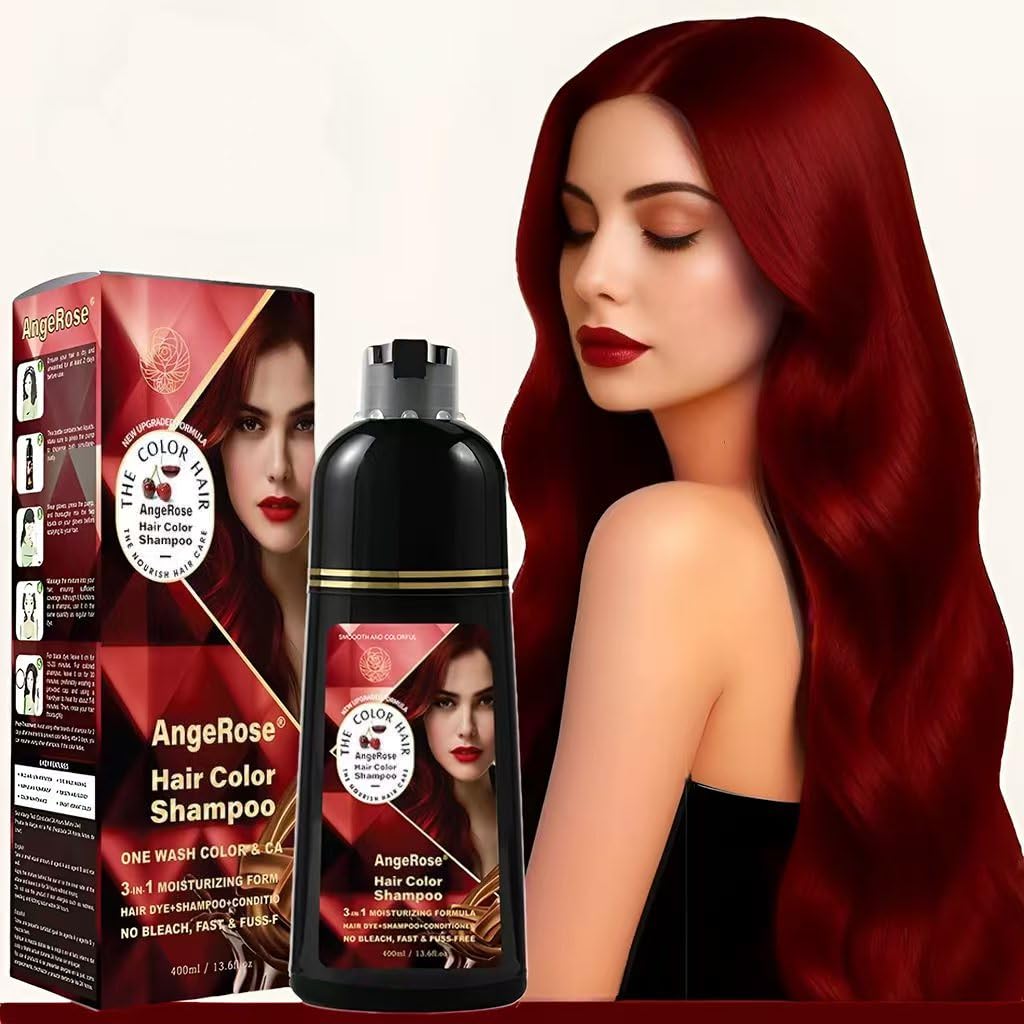 AngeRose Hair Dye Shampoo 3in1 bottle for quick at-home gray coverage.
