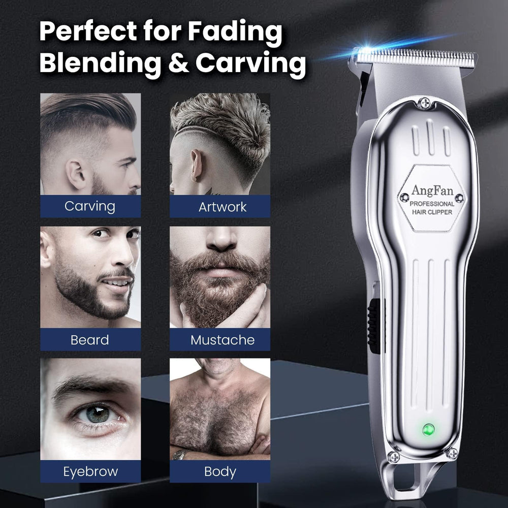 AngFan 440C blades with self-sharpening edges for smooth grooming