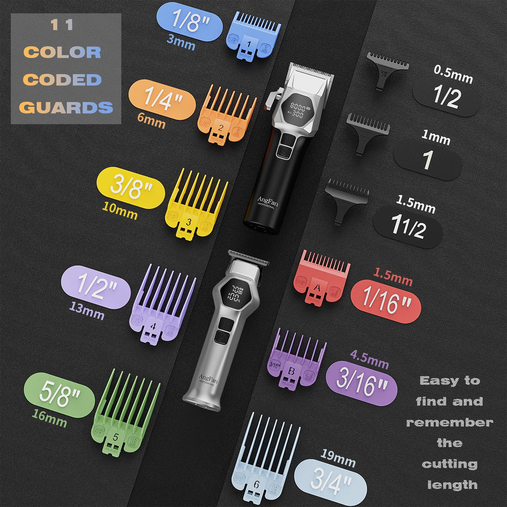 ANGFAN 5‑speed brushless motor maintains steady power across thick or fine hair.