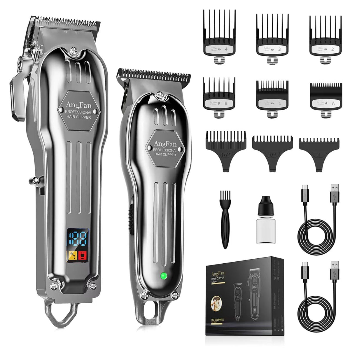 AngFan cordless hair clippers with 7200RPM for fast, salon-ready fades at home