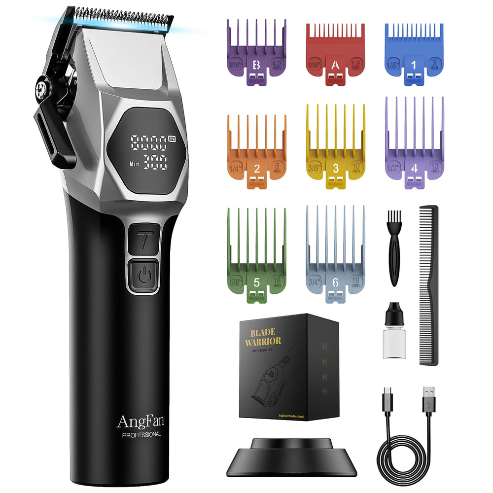 AngFan ANGFAN professional cordless clippers with 8000rpm for smooth fades.