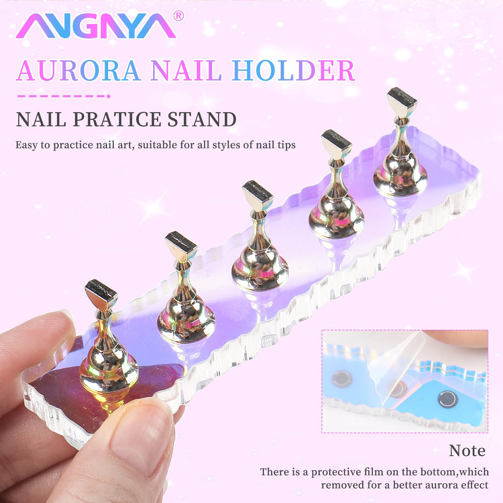 ANGNYA nail art display on table enables easy practice sessions.