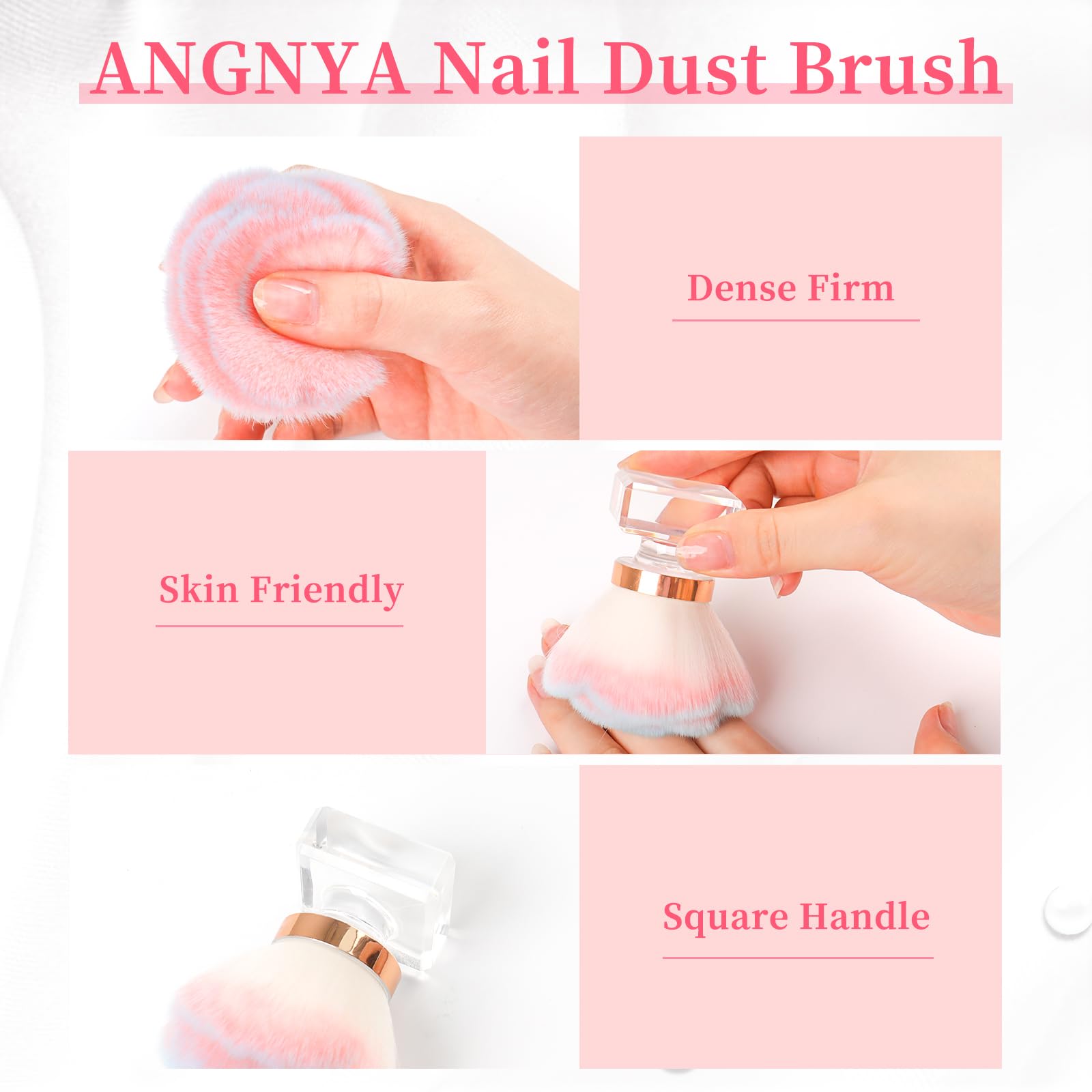 ANGNYA nail dust brush compact tool for on-the-go touch ups