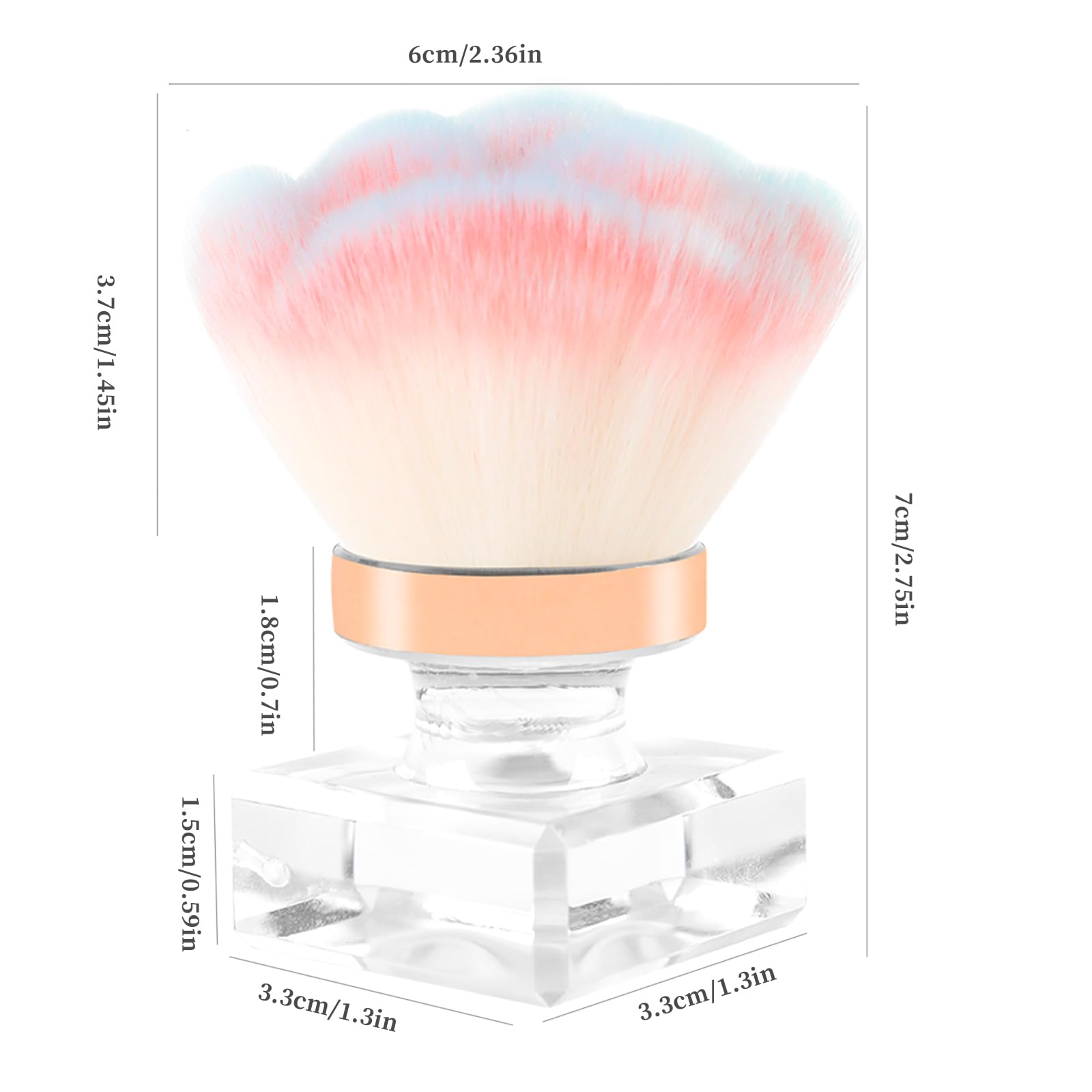 ANGNYA nail dust brush rose-shaped head reaches hard-to-reach areas