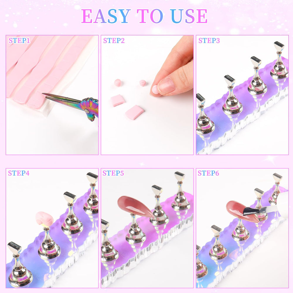ANGNYA reusable adhesive putty squares grip nails without residue.