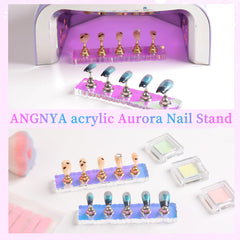 ANGNYA silver practice nail holders ideal for precise art sessions.