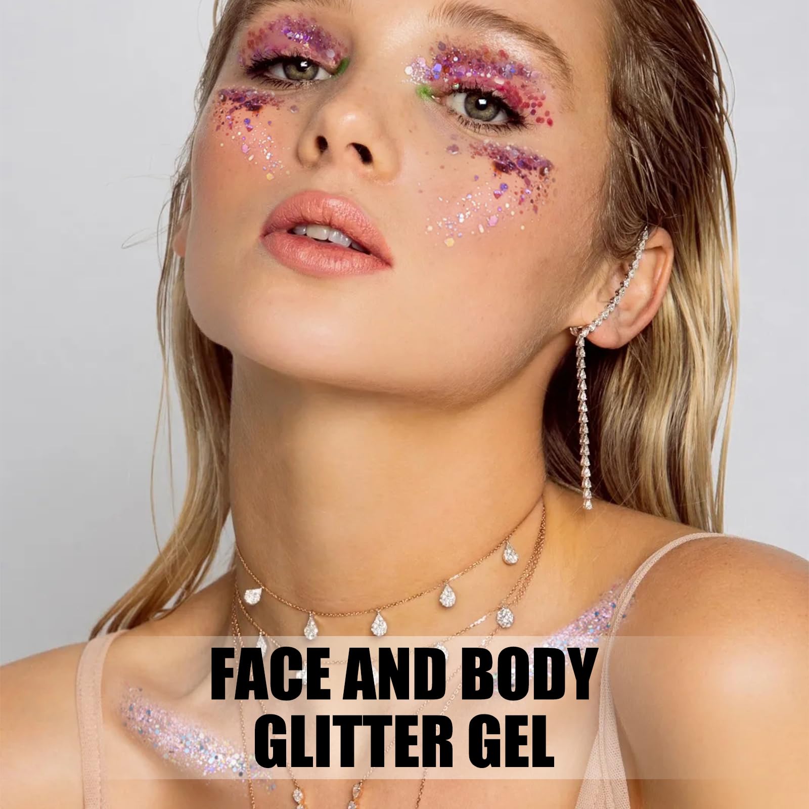 ANGXILIN glitter gel ideal para festivales y conciertos con brillo llamativo.