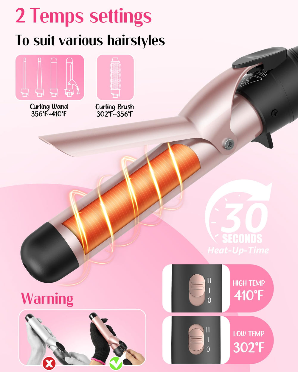 ANIEKIN 1.5 inch curling brush for loose waves and smooth finish.