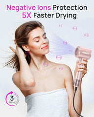 ANIEKIN hair dryer with 110000 RPM motor delivering fast drying