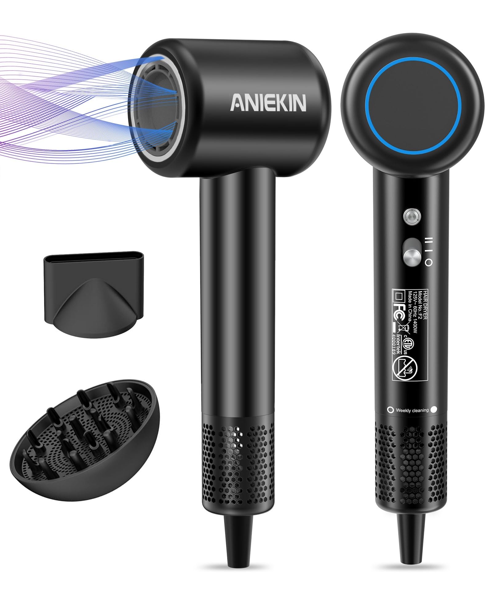 ANIEKIN hair dryer with brushless motor delivering strong airflow for fast drying