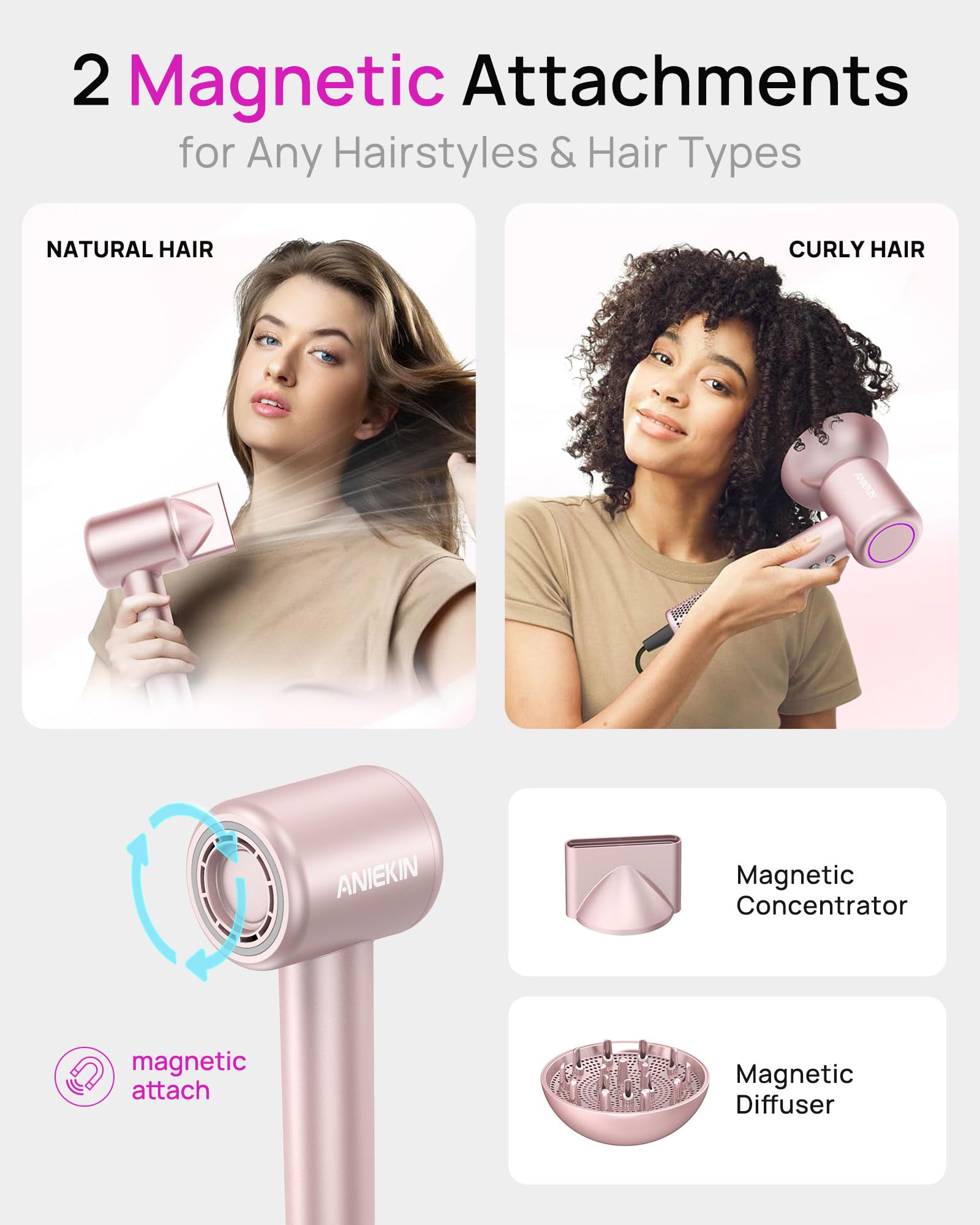 ANIEKIN dryer cooling mode for refreshing summer blowouts