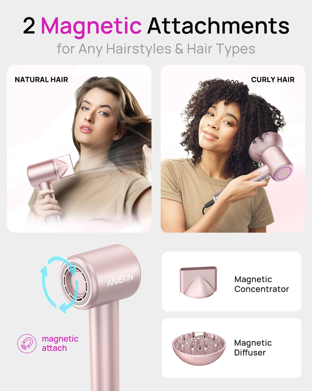 ANIEKIN dryer cooling mode for refreshing summer blowouts