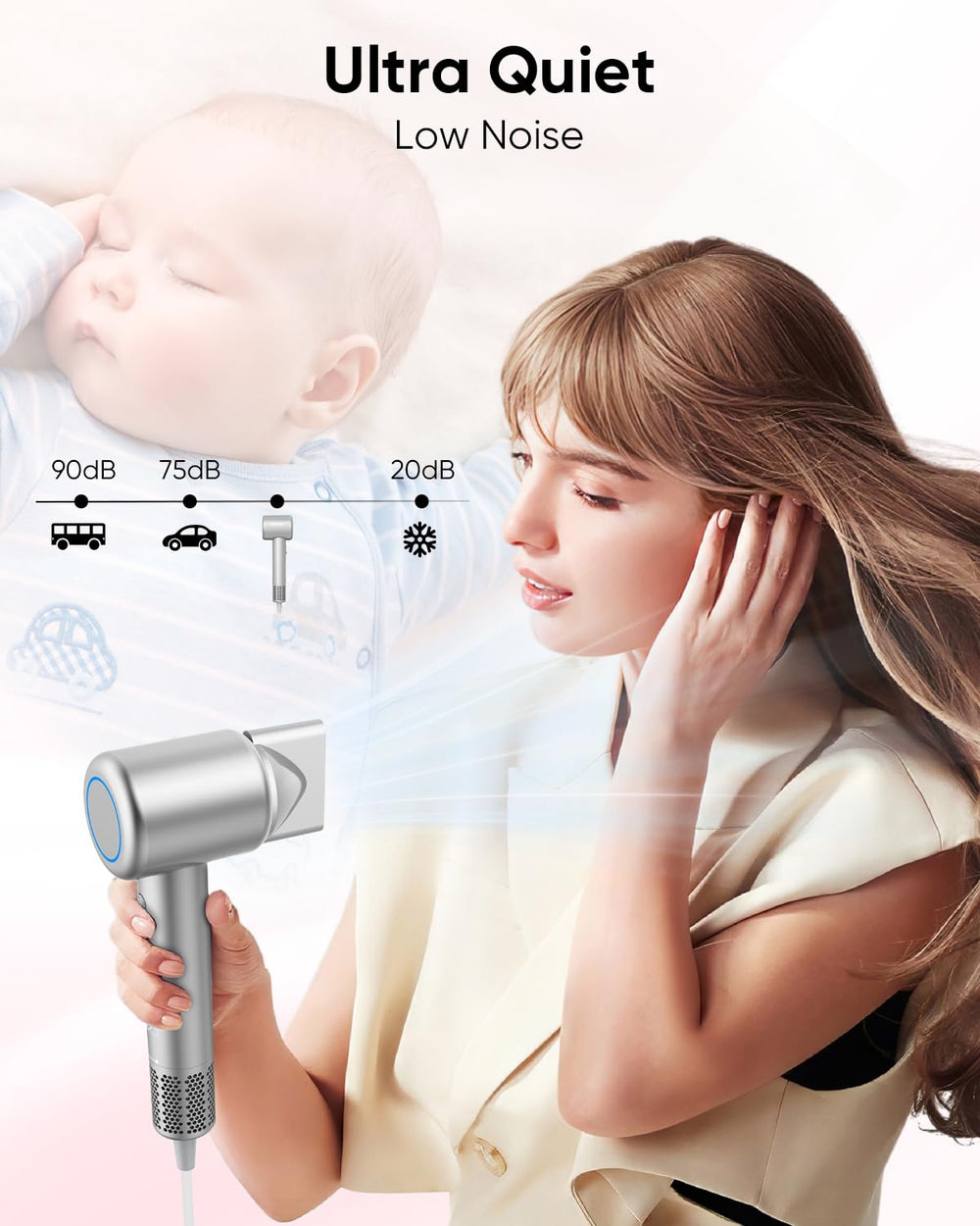 ANIEKIN hair dryer ionic technology helps reduce frizz and boost shine