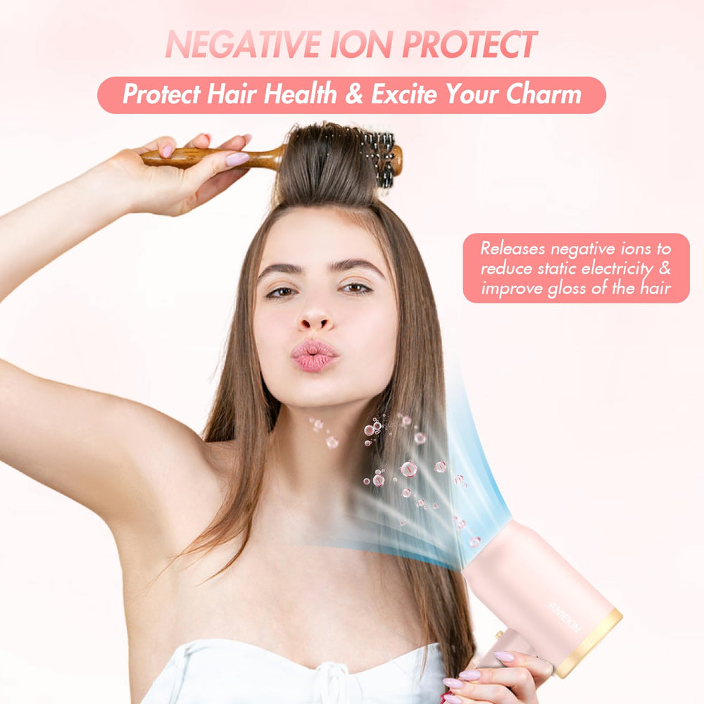 ANIEKIN hair dryer with diffuser for gentle, even styling