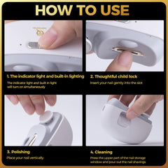 ANIEL-QUIROGA automatic nail clipper built-in polisher smooths nails.