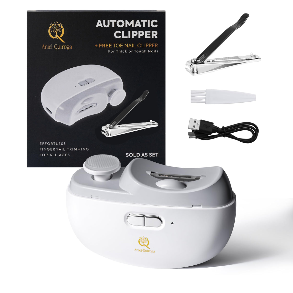ANIEL-QUIROGA automatic nail clipper front view for effortless trimming and safety.