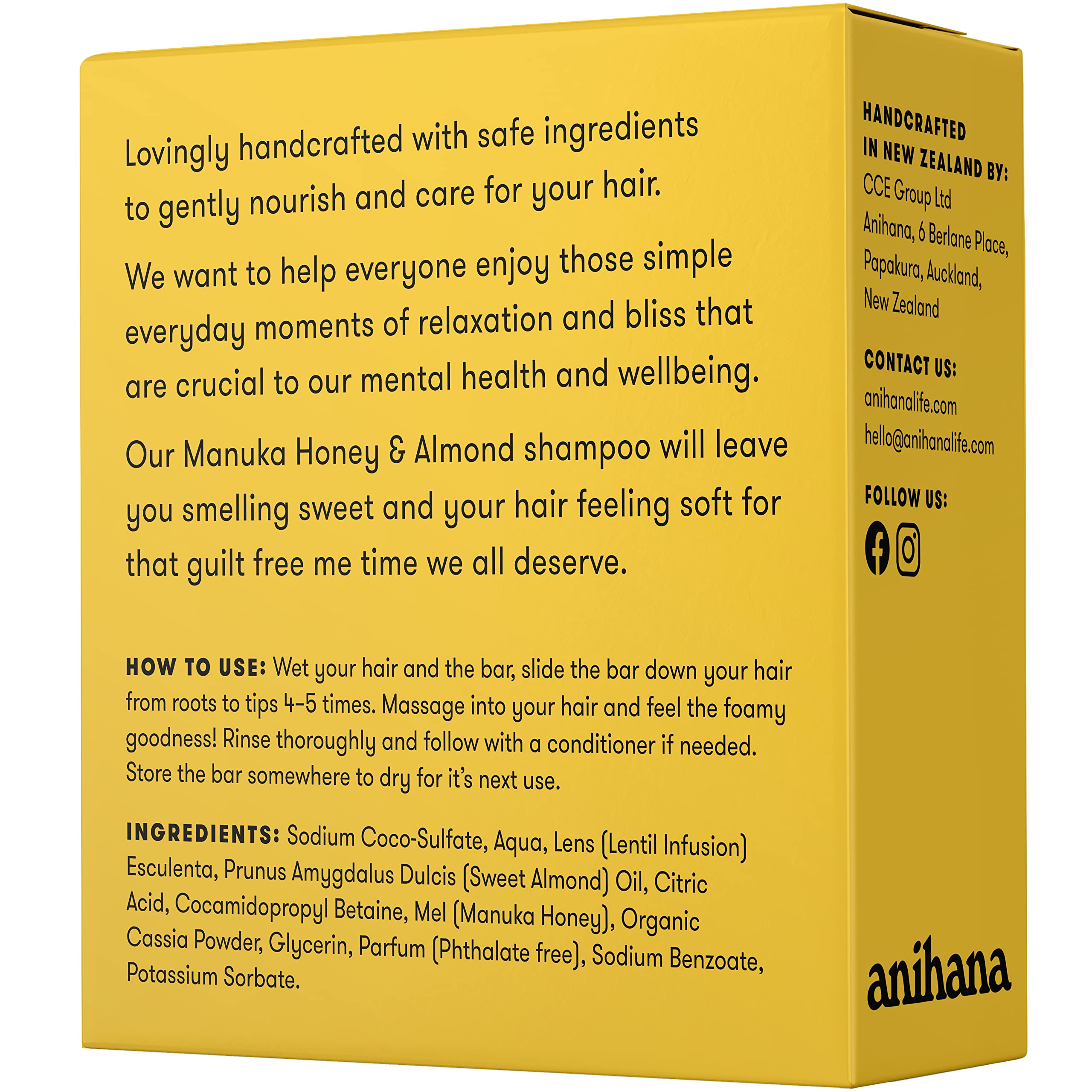 ANIHANA aroma suave de Miel de Manuka y Almendra.