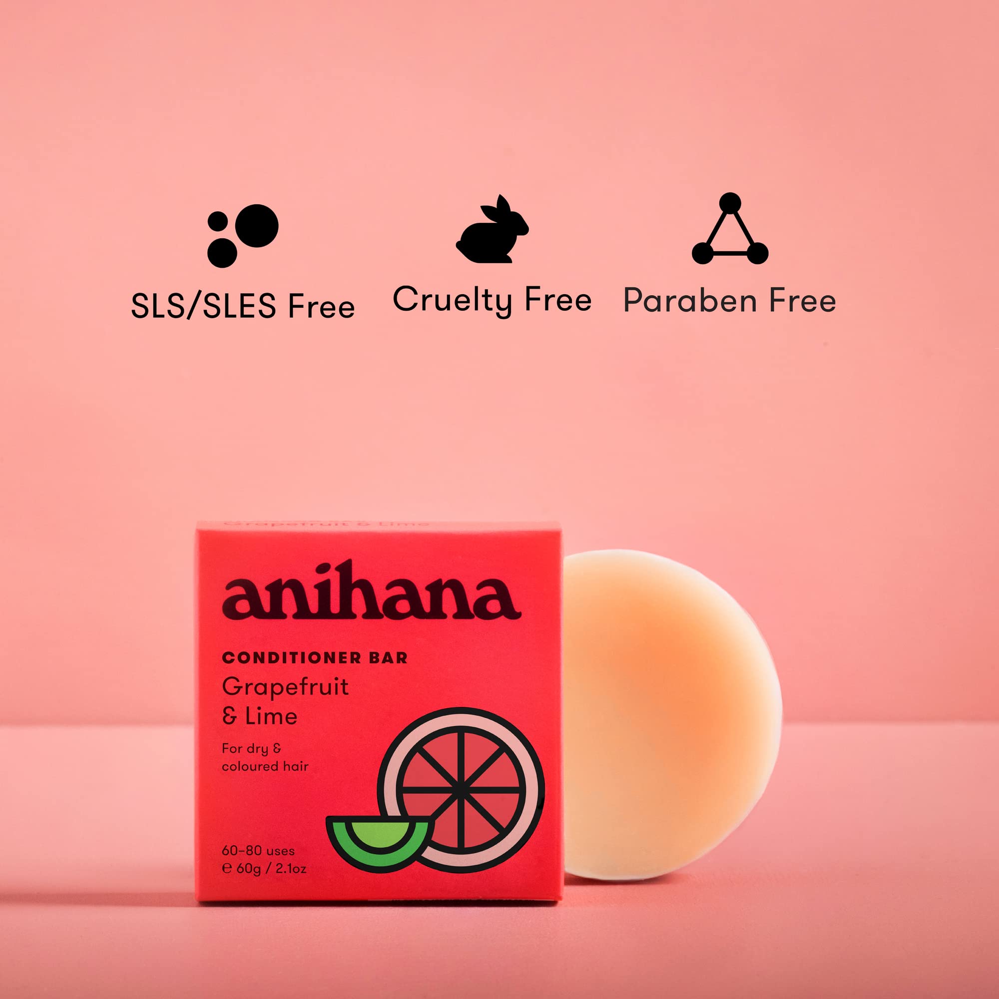 Acondicionador ANIHANA barra seguro para color mantiene el brillo del tinte.