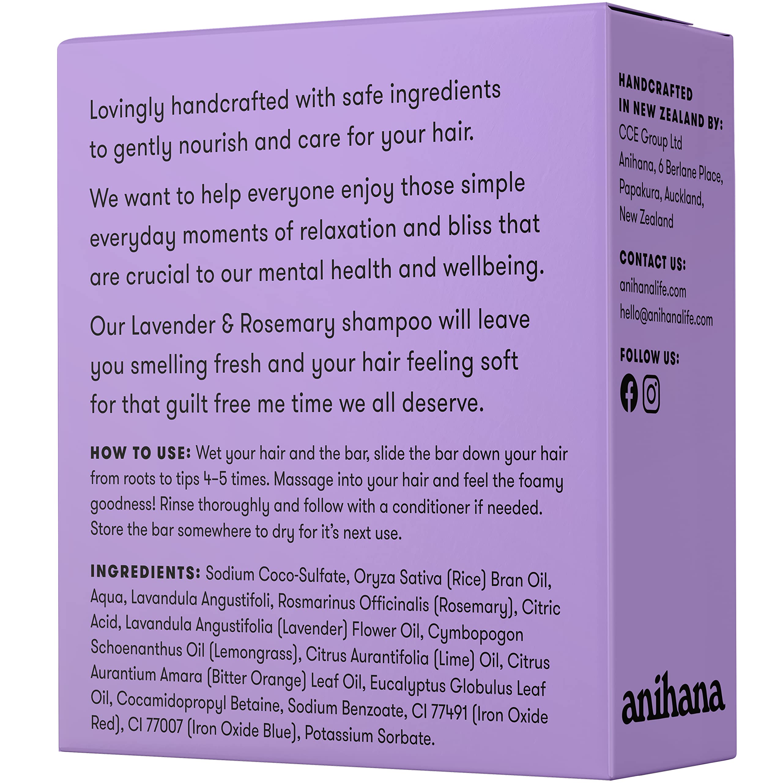 ANIHANA Ingredientes veganos y libres de crueldad: opción responsable.