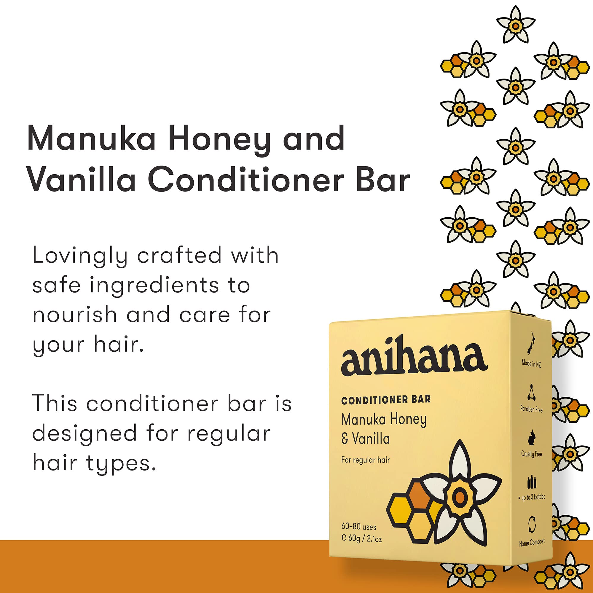 ANIHANA miel-manuka: brillo natural para el cabello.