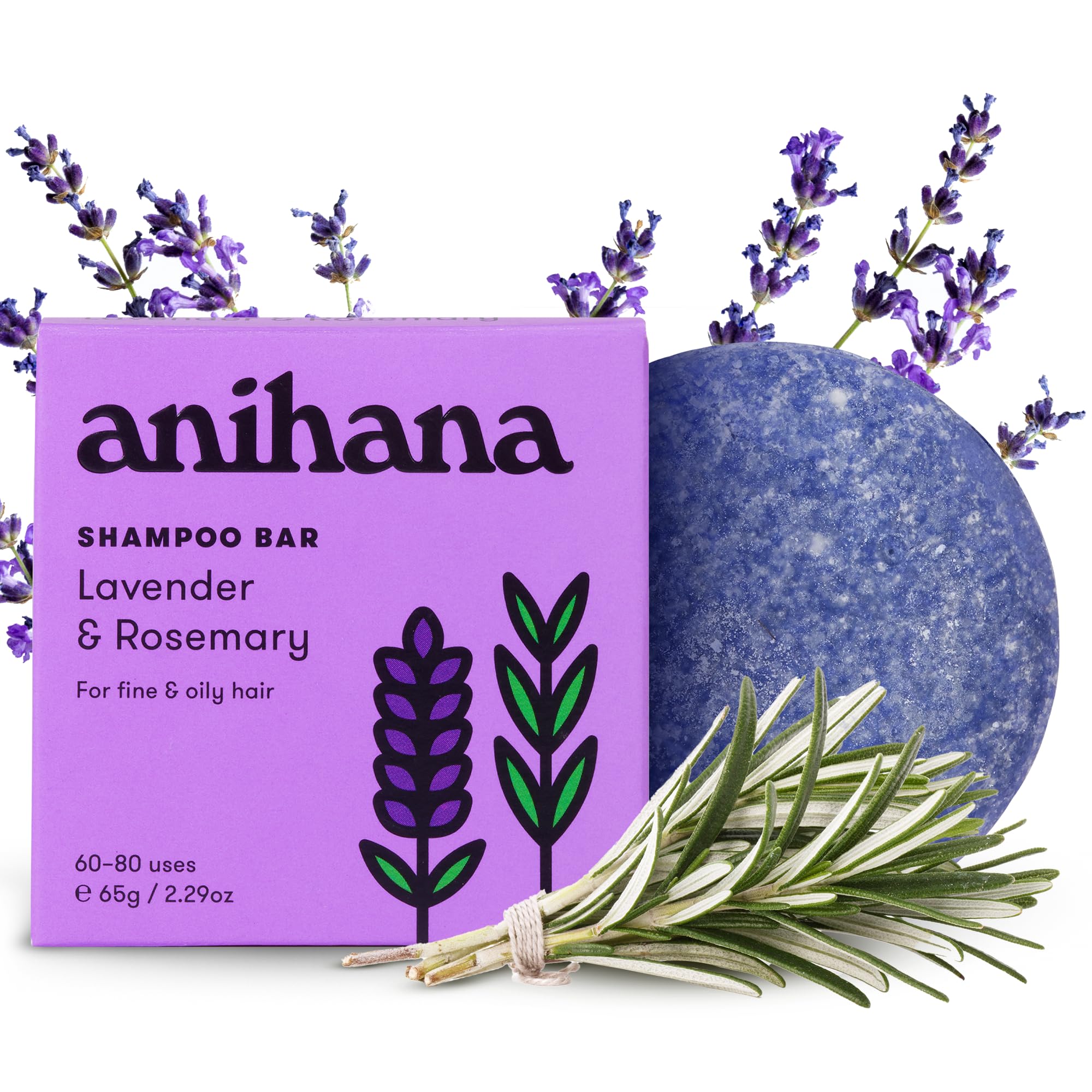ANIHANA Shampoo Bar Lavanda: aroma suave para cabello fino.