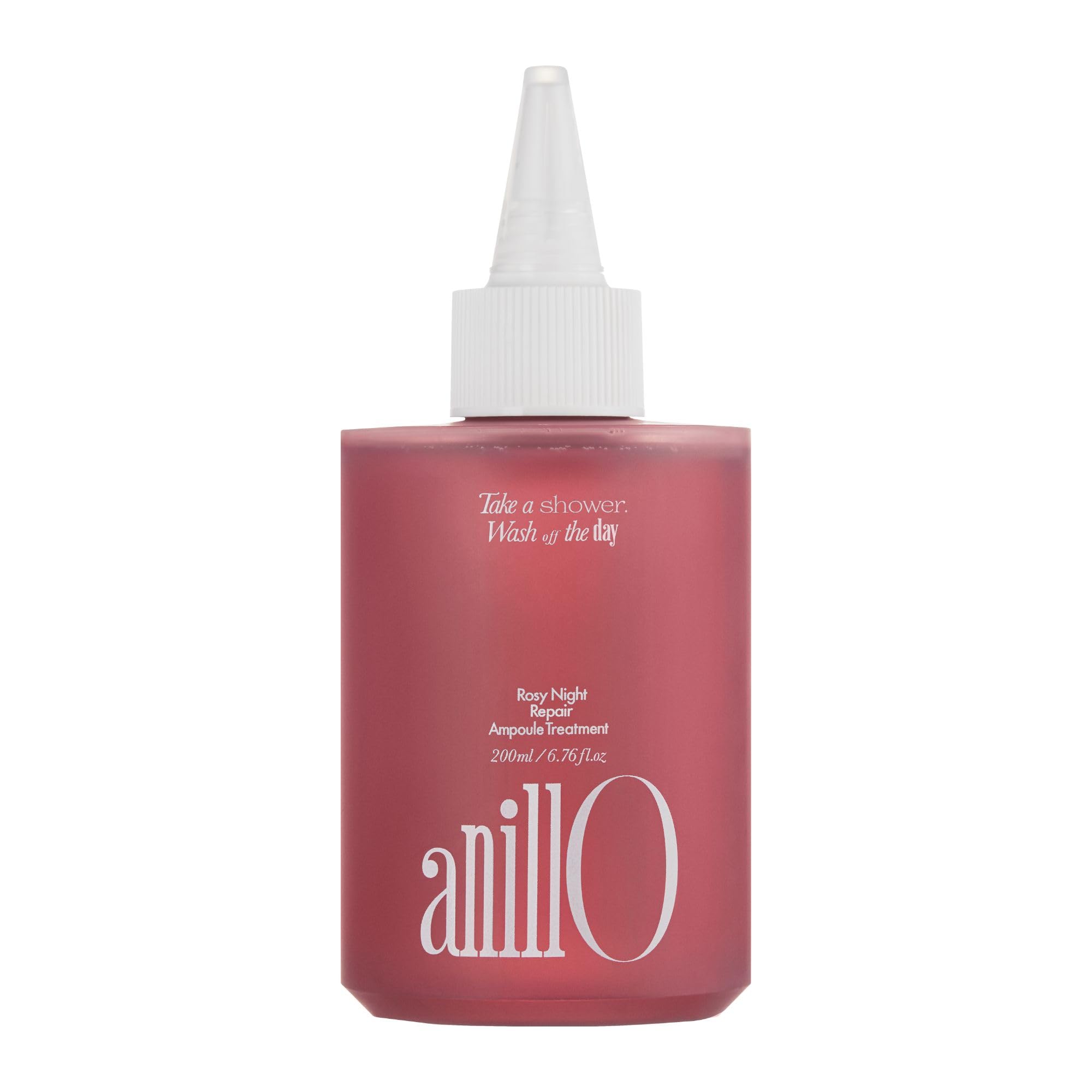 ANILLO Rosy Night bottle shows water-to-cream texture for fast repair.