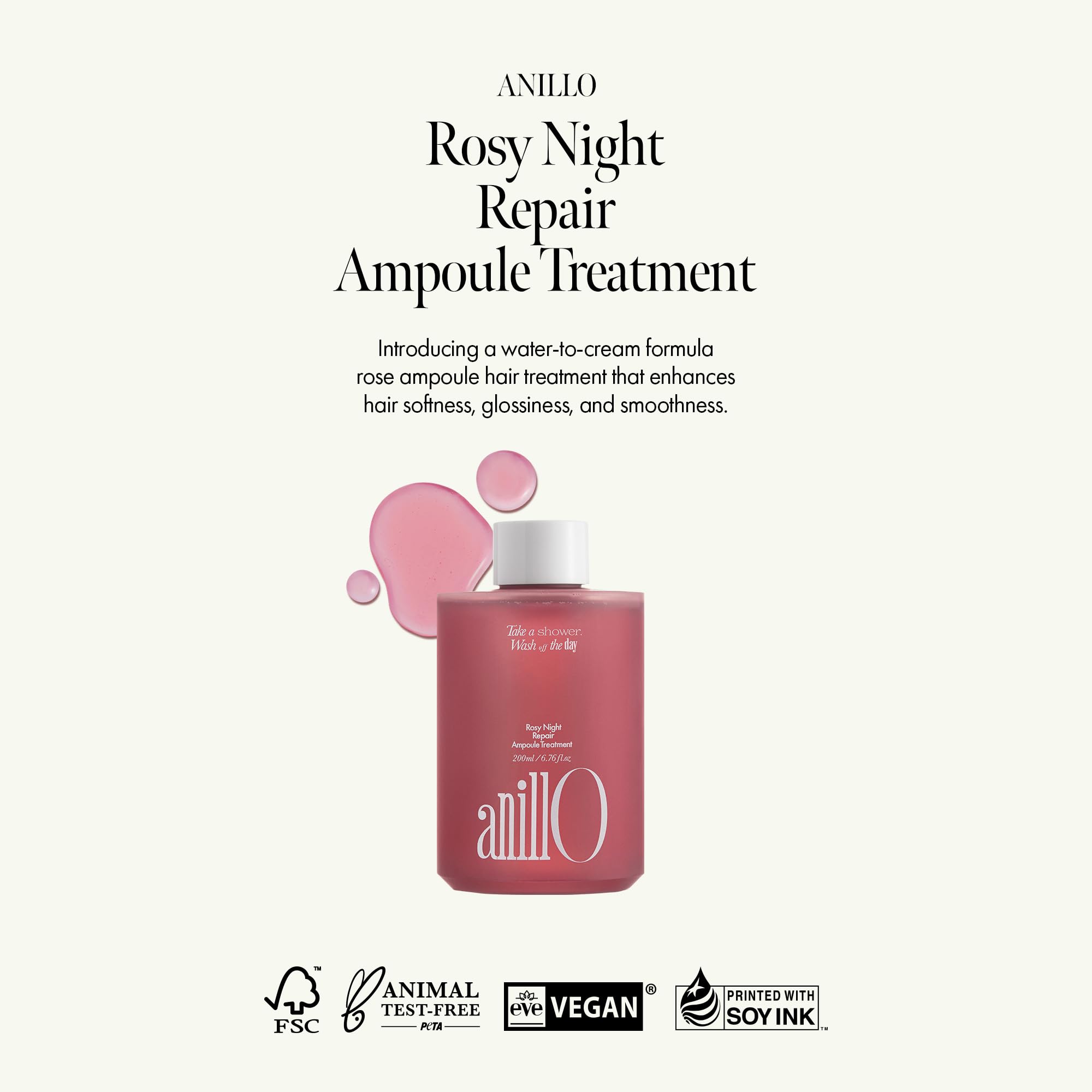 ANILLO Rosy Night pump application enables even, lightweight distribution.