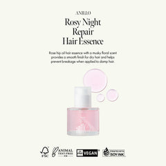 ANILLO Rosy Night Repair: aplicador de gotas para un peinado suave.