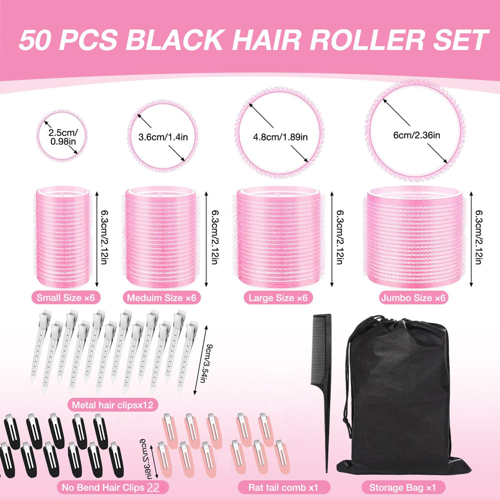 AnJOLi hair rollers four sizes for versatile styling on different hair lengths.
