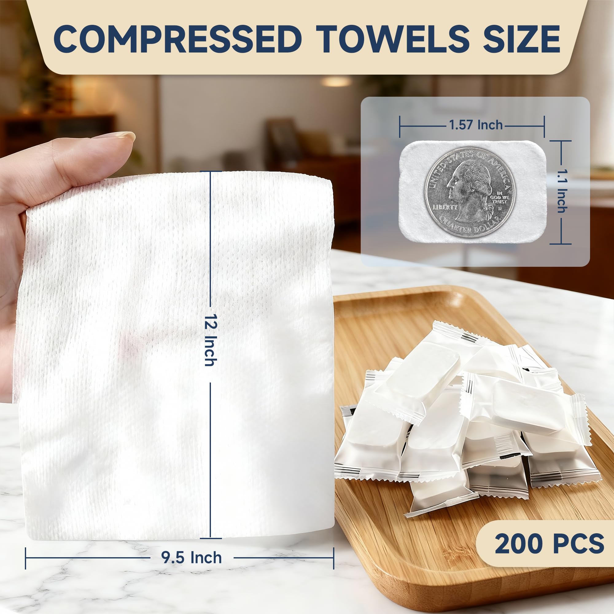 ANKEXIN textura suave de tela comprimida, absorbente para manos y rostro.