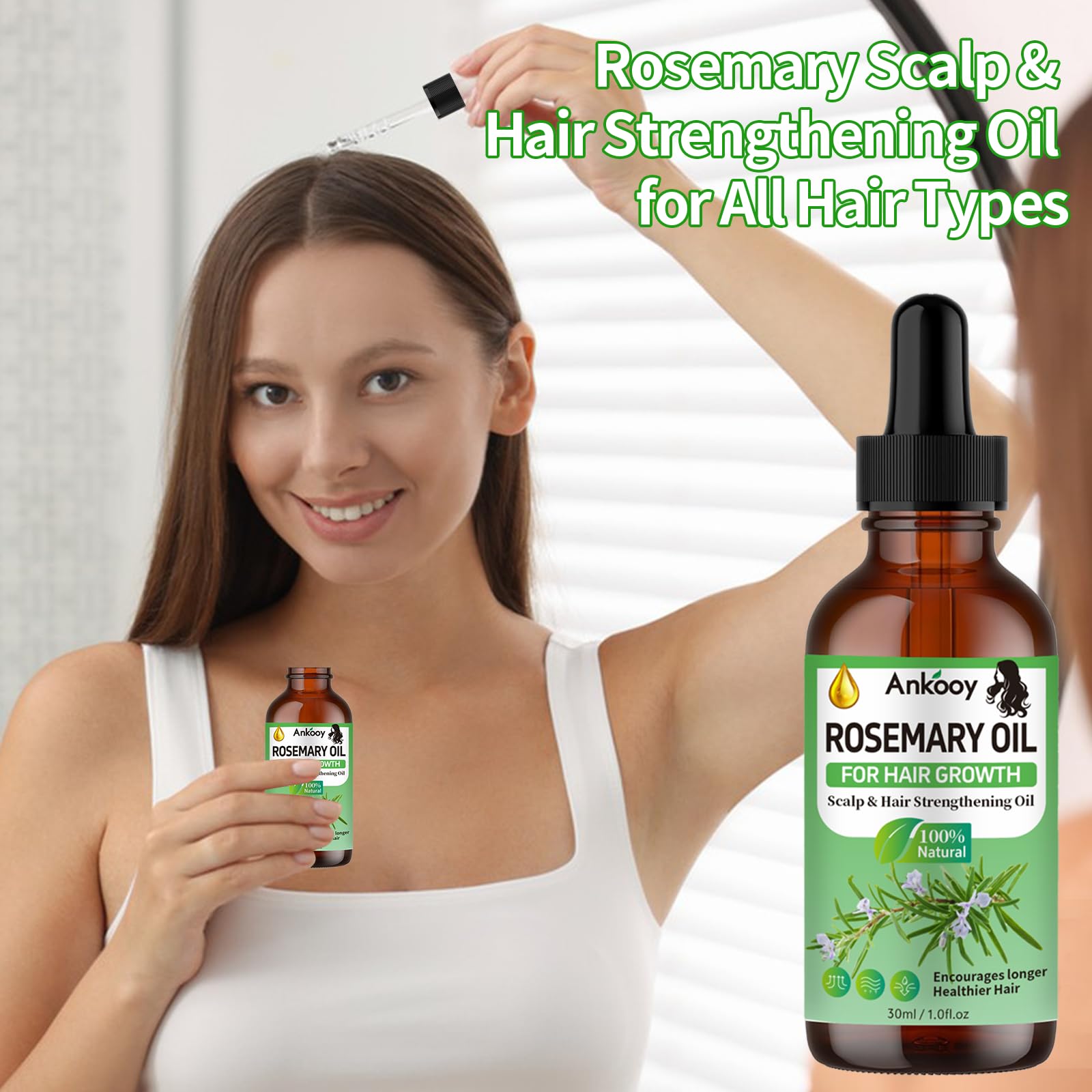 ANKOOY Rosemary Oil application steps guide for easy use.