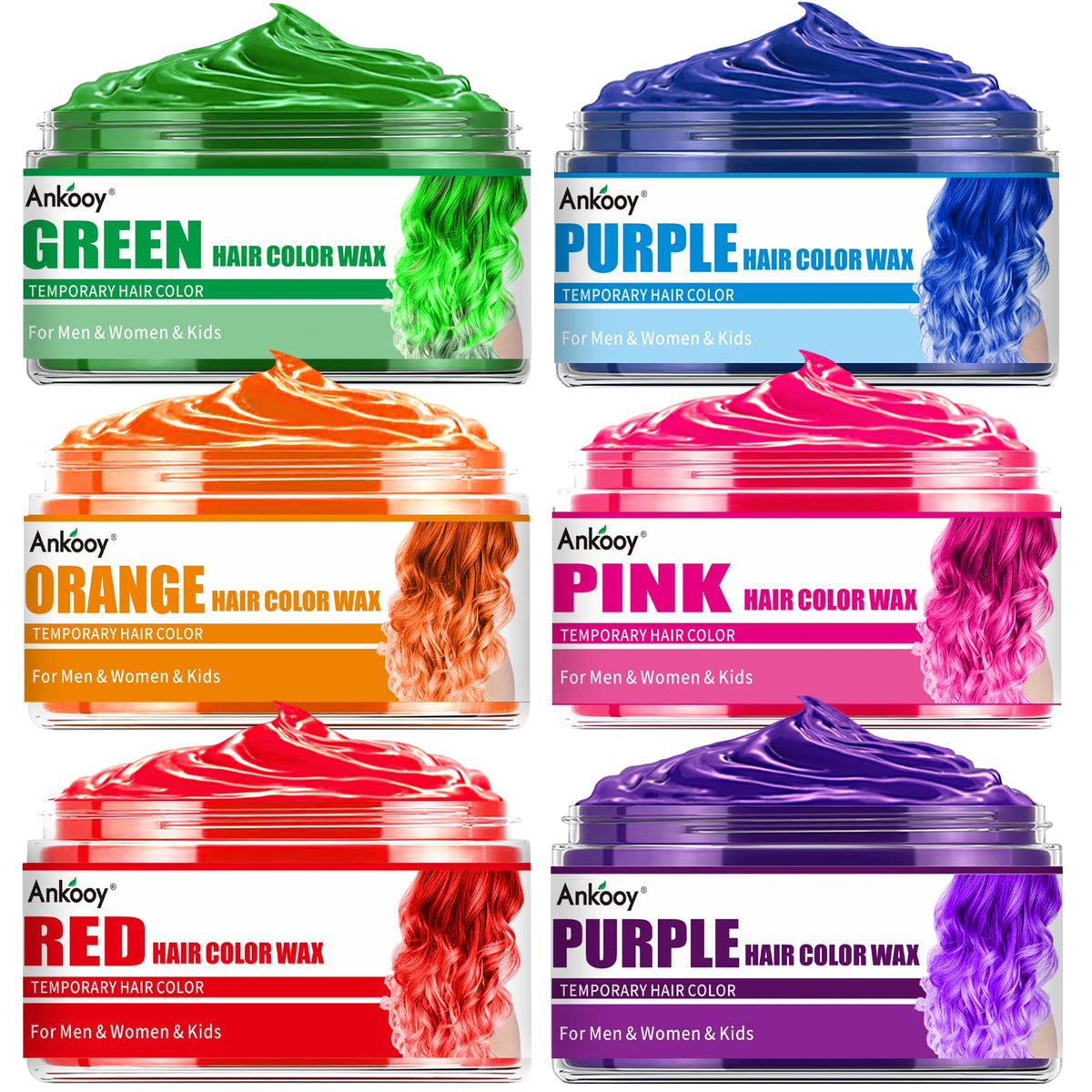ANKOOOY green hair color wax bottle for safe temporary color fun