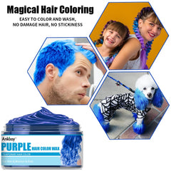ANKOOOY purple hair color wax bottle for festival-ready color accents