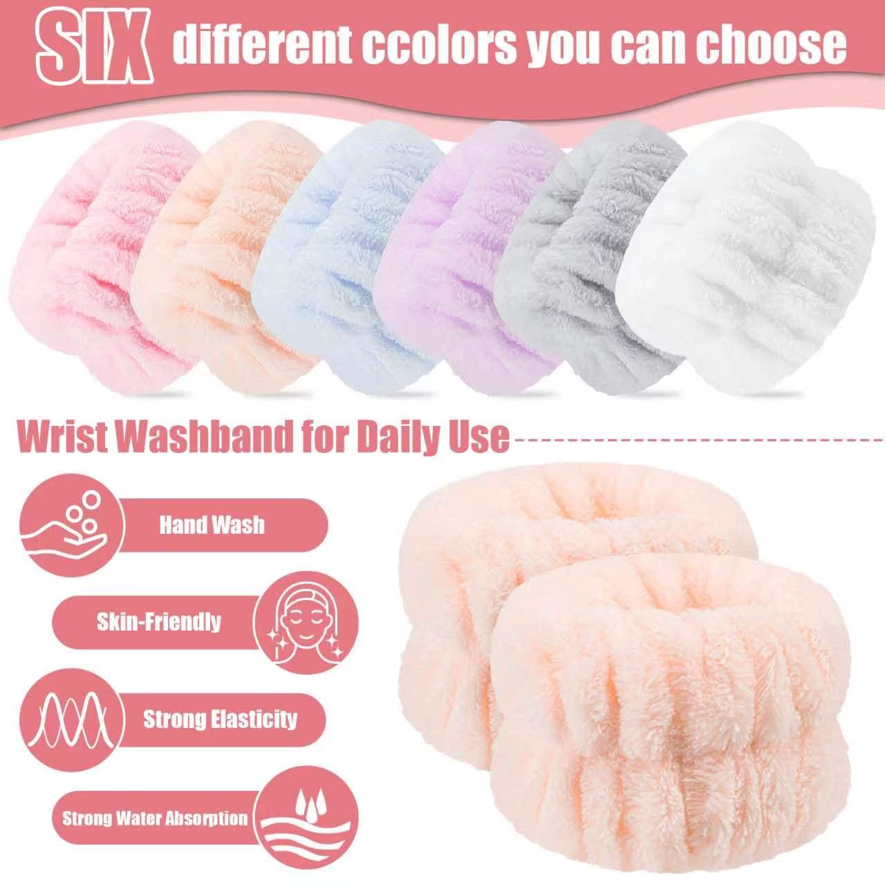 Anmieciu makeup-washing wristband keeps hands dry during routines.