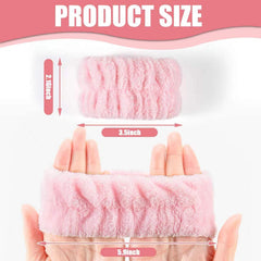 Anmieciu wrist washband soft microfiber provides gentle scrubbing against the skin.
