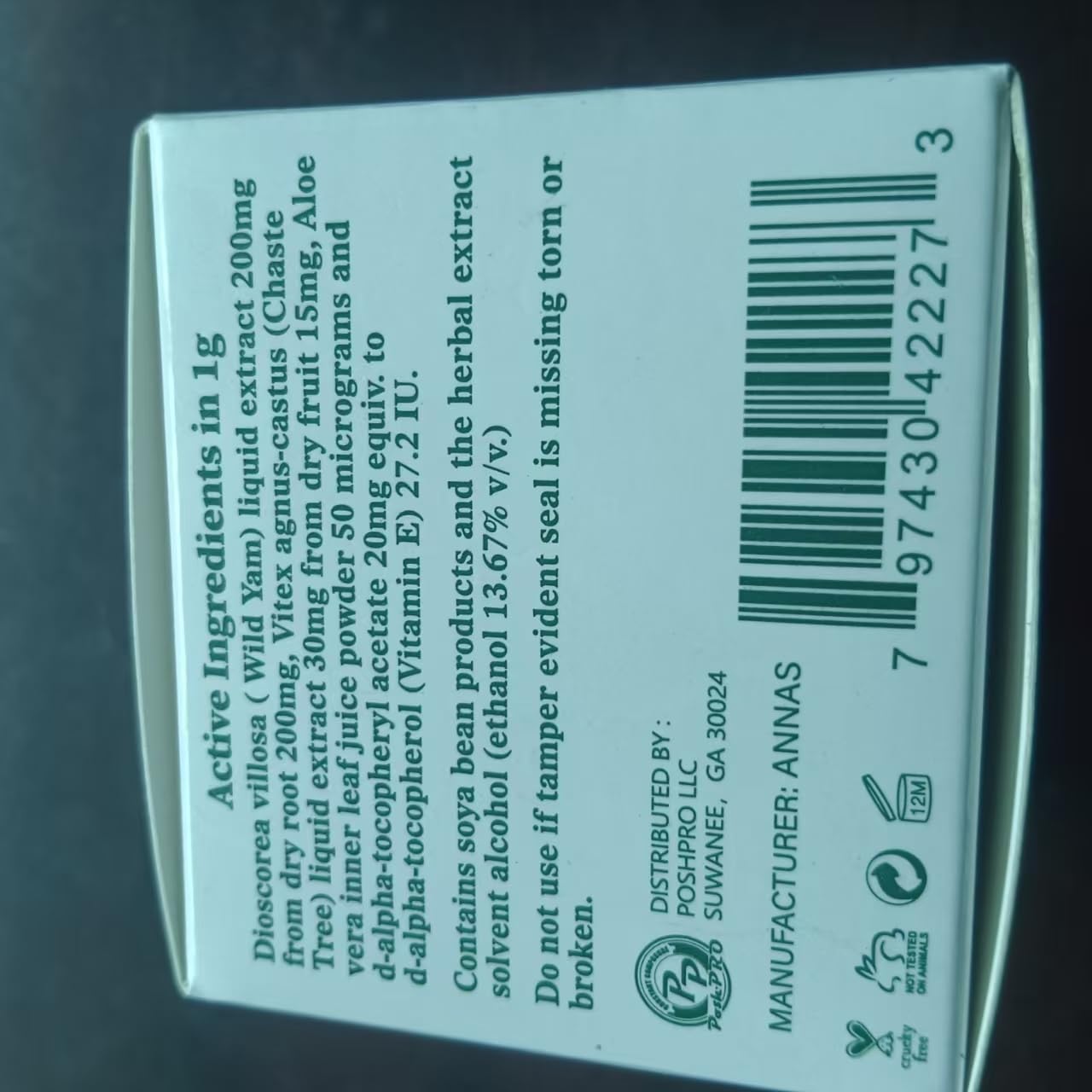 ANNAS Wild Yam Cream para hidratación diaria y apoyo suave de la piel.