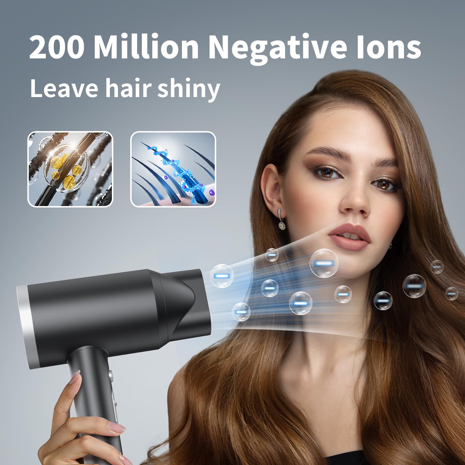 ANNE BETTY Ionic Hair Dryer 1800W motor powering fast drying sessions.