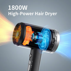 ANNE BETTY Ionic Hair Dryer with Concentrator attached for precise styling.